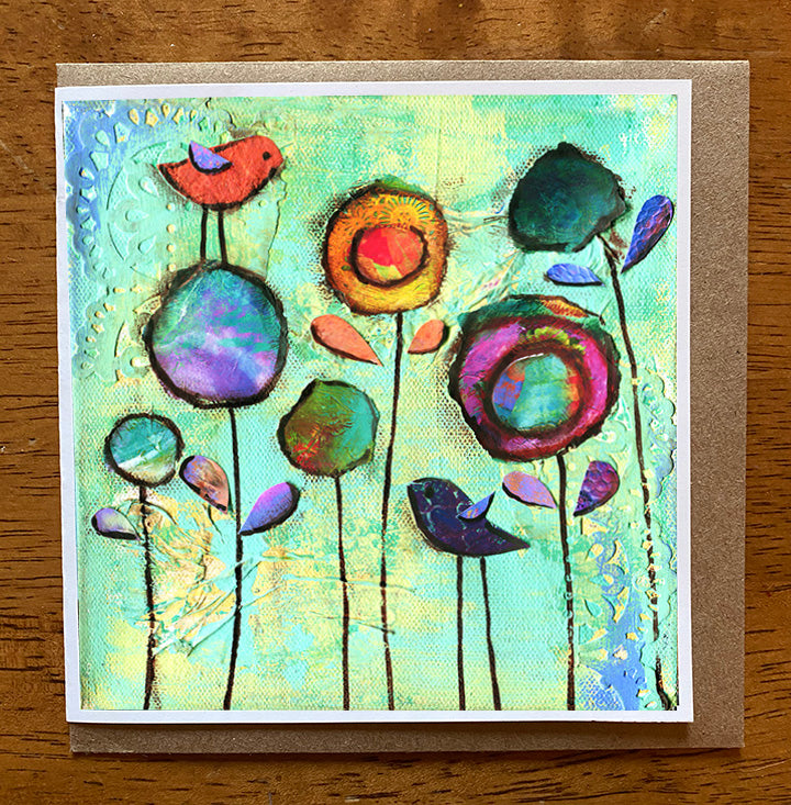 Garden Blooms..... 5 x 5 greeting card