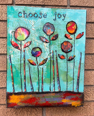 Choose Joy 11" x 14" ....Original Mixed Media Collage