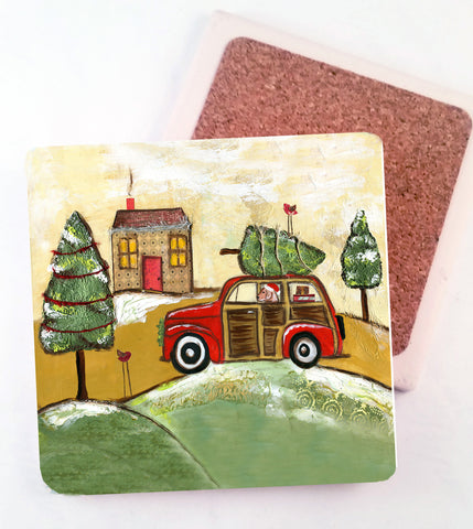 Christmas Cruisn'.....Absorbant Stone Coaster