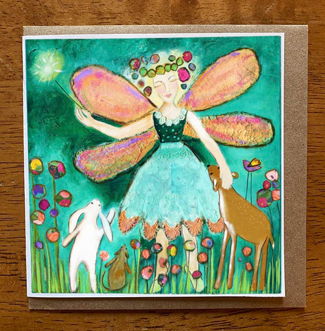 Fairy Garden.... 5 x 5 greeting card