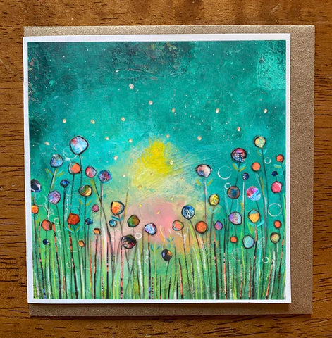 FireFlies Ablaze 5 x 5 greeting card