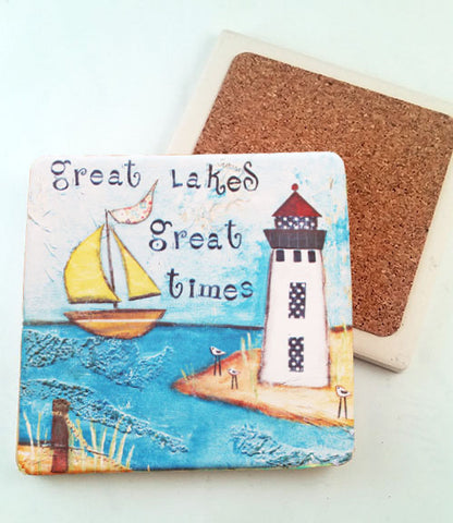 Great Lakes.. absorbant stone coaster