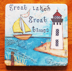 Great Lakes.. absorbant stone coaster