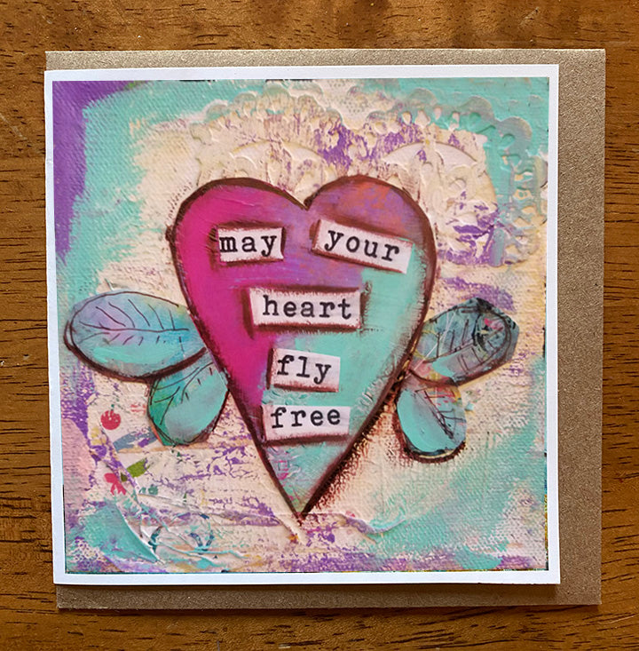 May Your Heart Fly Free... 5 x 5 greeting card