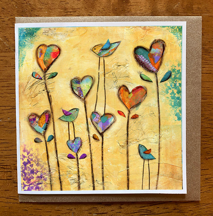 Heart Garden.. 5 x 5 greeting card