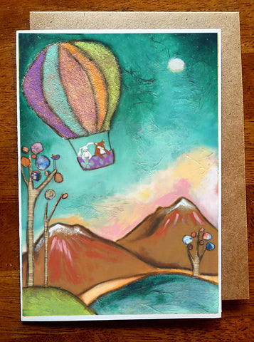 Hot Air Balloon Adventure.. 5 x 7 Greeting Card