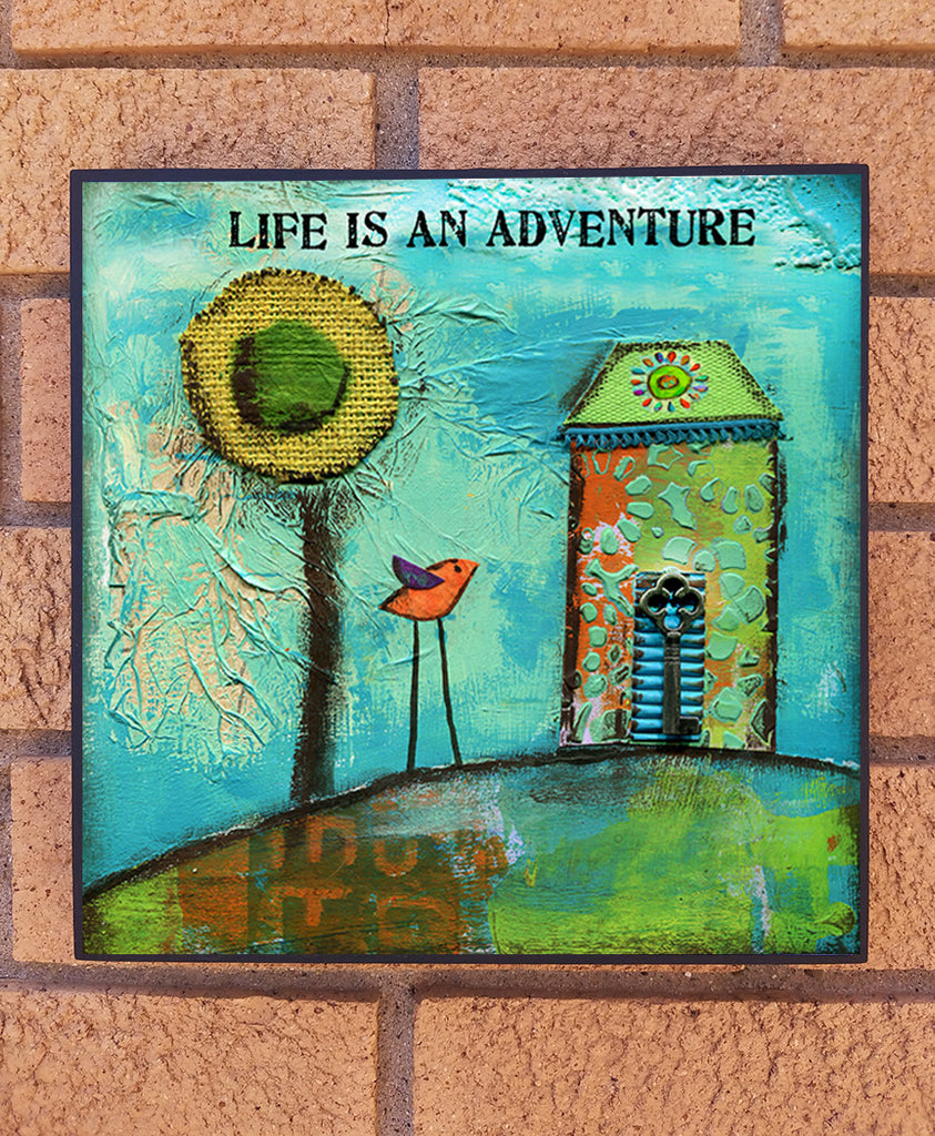 Life is an Adventure.... wood block print
