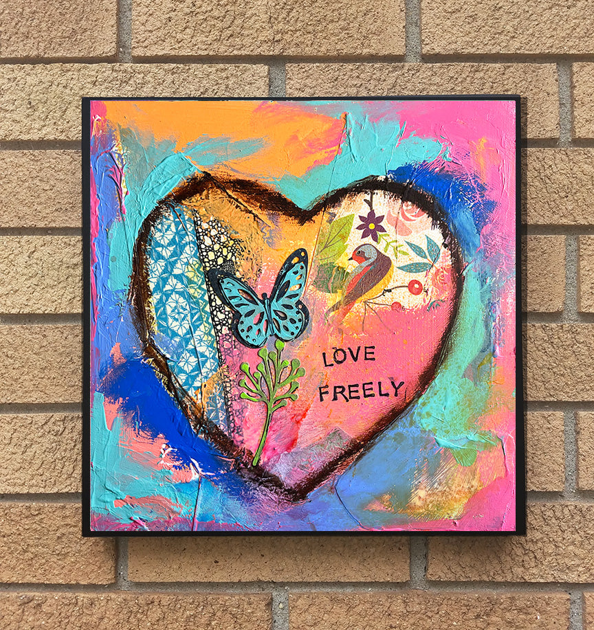 Love Freely....Wood Mounted Reproduction
