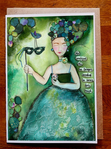 Mask.. 5" x 7" Card