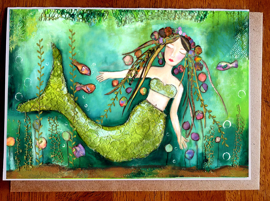 Mermaid Oasis.. 5 x 7 Greeting Card