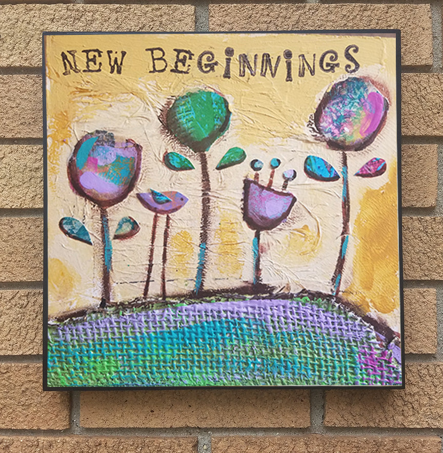 New Beginnings... wood block print
