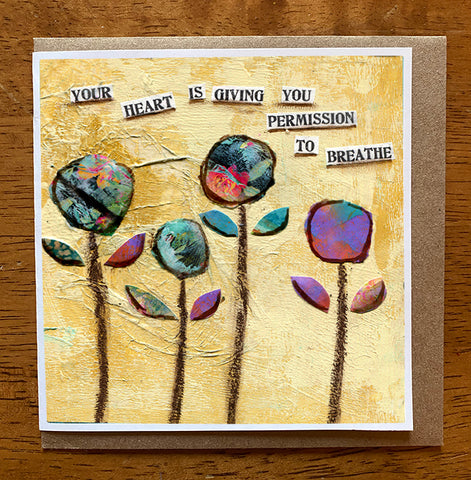 Permission to Breathe. 5 x 5 greeting card