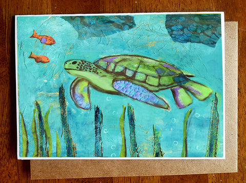 Sea Turtle.. 5 x 7 Greeting Card