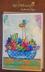 Succulant Garden..Greeting Card Set, Set of 3 Cards 5" x 7"