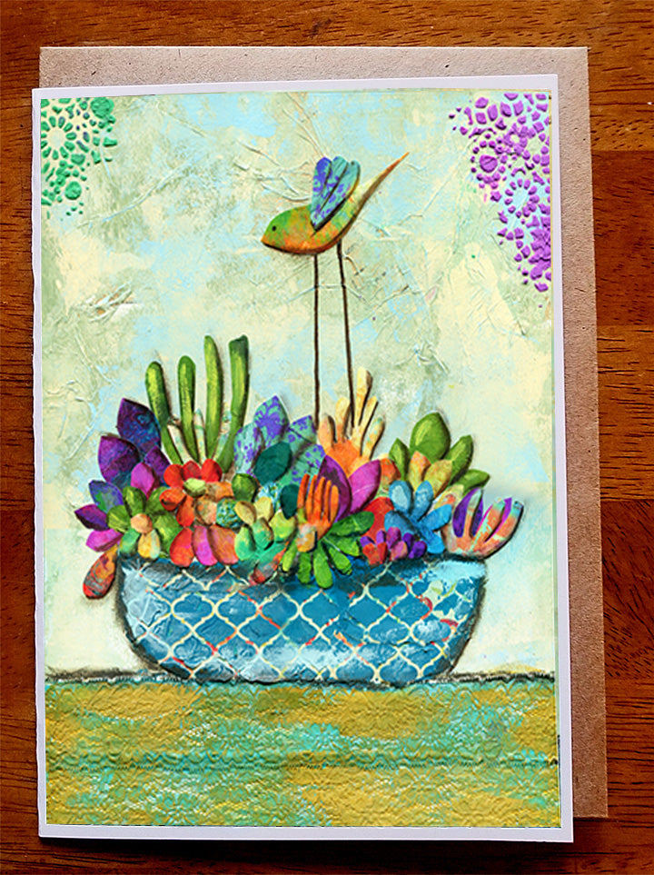 Succulent Dish Garden ..... 5 x 7 Greeting Card