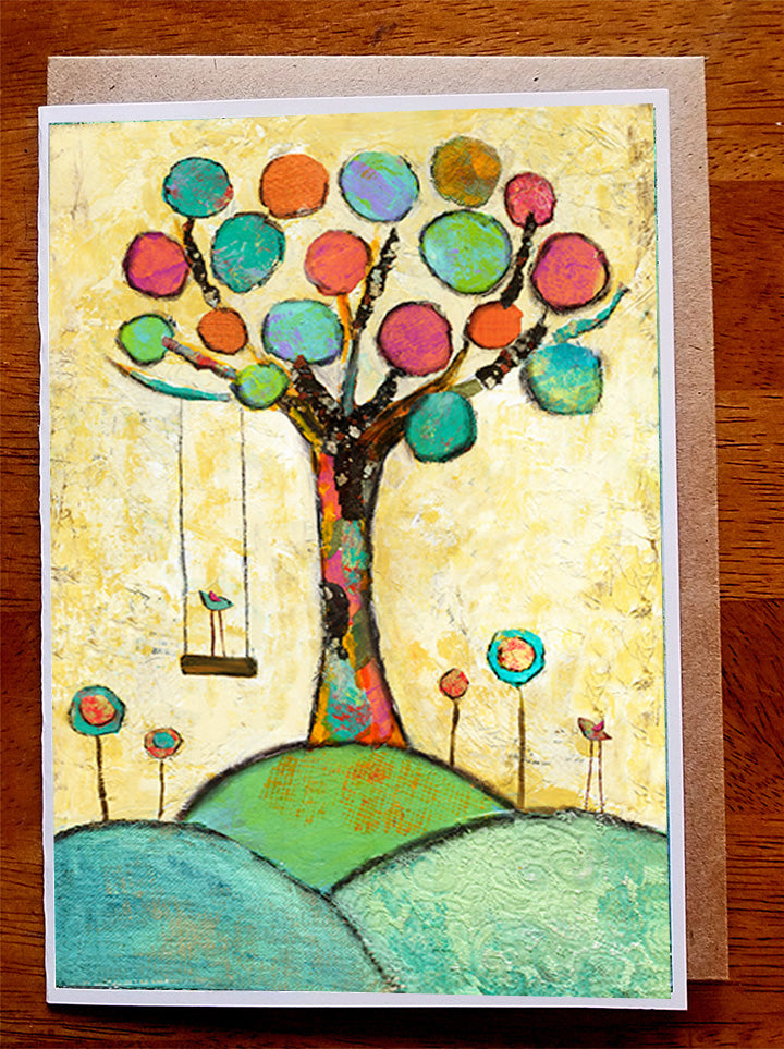 Swing in the Spring...5 x 7  Greeting Card