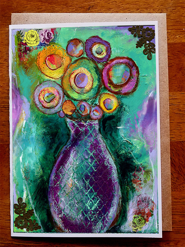 Purple vase...... Greeting Card