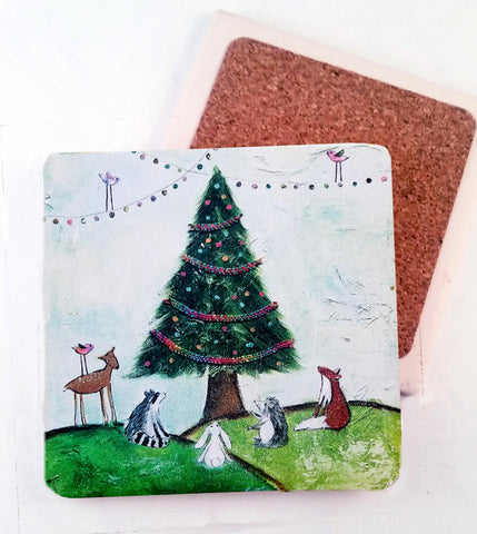 Creatures Christmas...Absorbant Stone Coaster